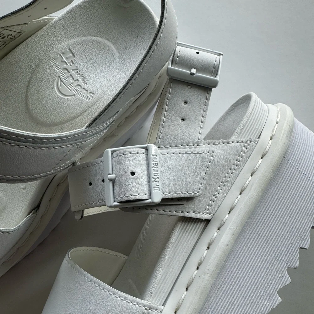 Dr. Martens White Platform Sandals